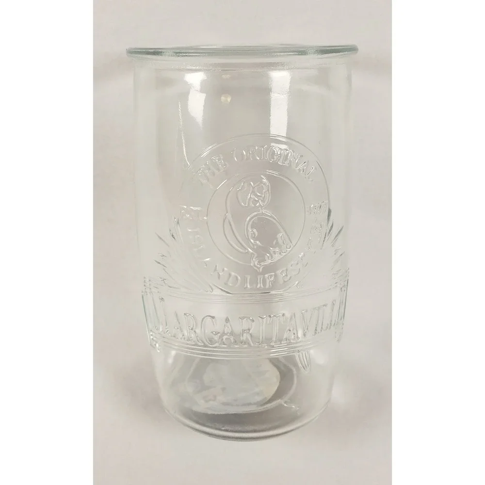 Margaritaville Highball Glass 20oz Embossed Parrot Island Lifestyle Clear Glass